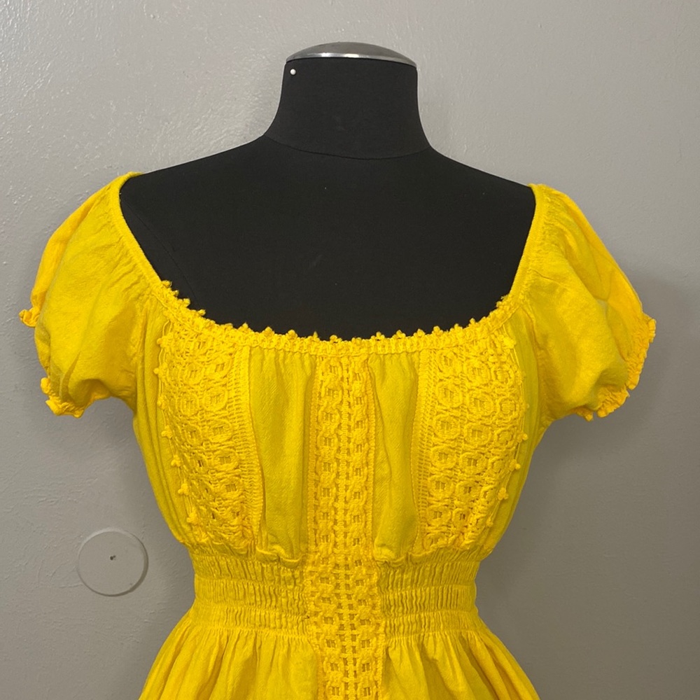 Women's Small Yellow Mexican Dress